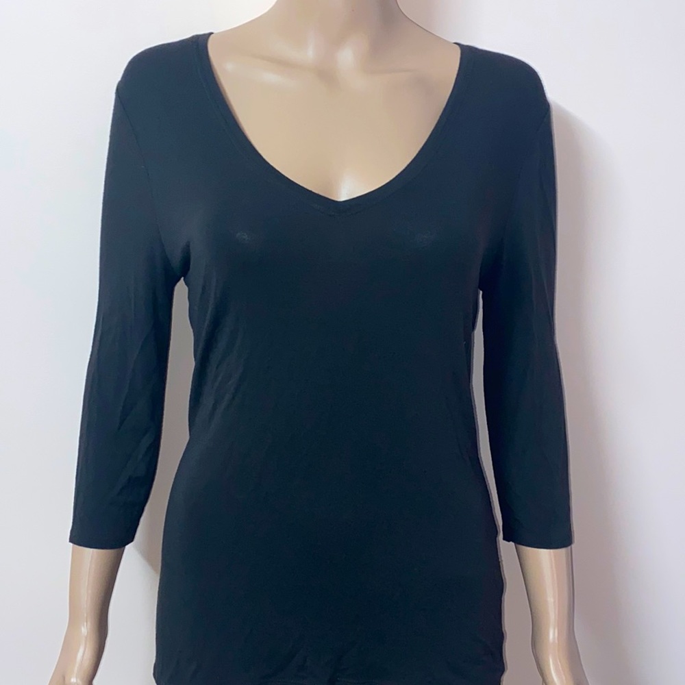 Tahari Brown V-Neck Top